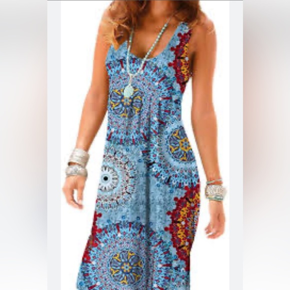 Women’s Long Floor length Sun Dress with Matching Cardigan Cover/Duster. Size 2X - Picture 5 of 10